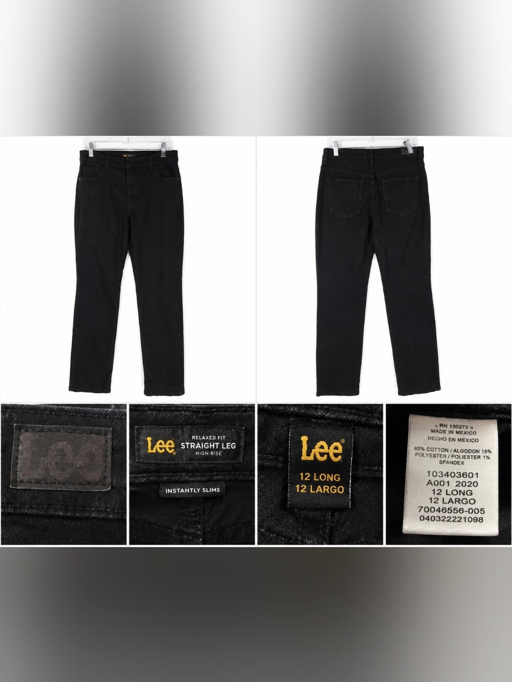 Lee Black Straight-Leg Jeans - High Rise Relaxed Fit